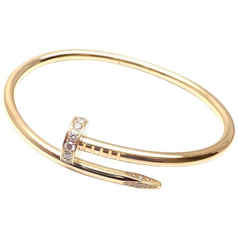 bracelet cartier clou diamant|cartier nail bracelet cost.